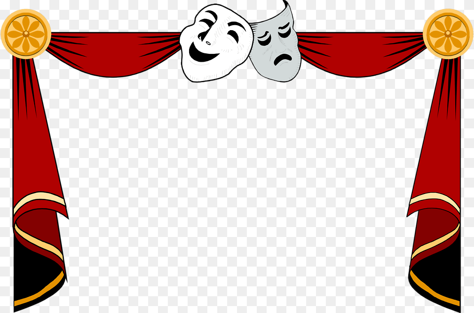 Illustration Of A Masks Musical Theater Clip Art, Face, Head, Person, Stage Free Transparent Png