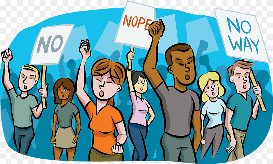 Illustration Of A Mixed Group Of People Holding Up Cartoon, Publication, Book, Comics, Adult Free Png Download