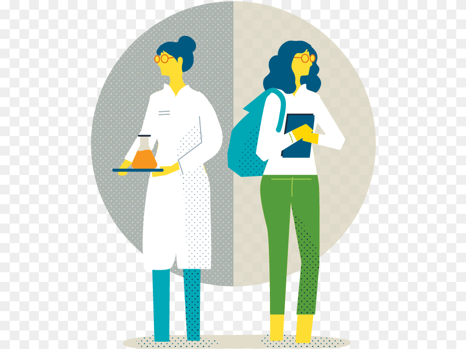 Illustration Of A Scientist Carrying A Beaker And A Illustration, Clothing, Coat, Adult, Person Png