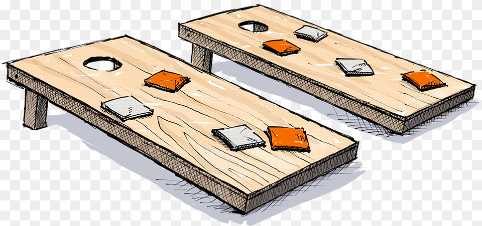 Illustration Of Belknap Hill Trading Post Cornhole Corn Hole Game Transparent, Plywood, Wood, Furniture, Table Png Image
