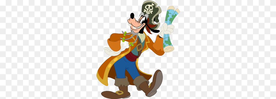 Illustration Of Captain Goof Beard Gripping A Rolled Pirate Goofy, Cartoon, Person Png Image