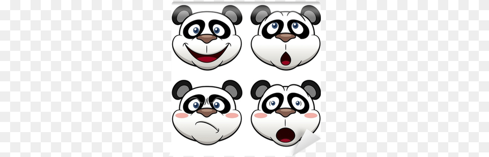 Illustration Of Cartoon Panda Face Wall Mural Pixers Vector Graphics, Performer, Person, Clown Png Image