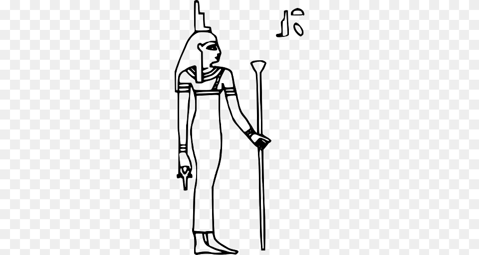 Illustration Of Egyptian God Isis, Person, Face, Head, Stick Png