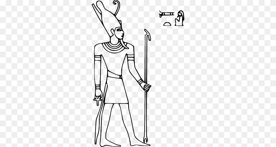 Illustration Of Egyptian God Osiris, Person, Stick, Face, Head Free Png Download