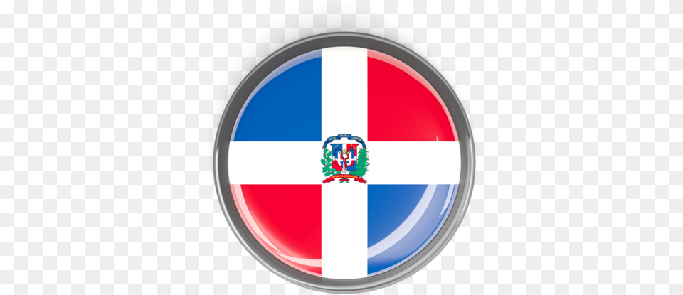 Illustration Of Flag Of Dominican Republic Dominican Republic Flag, Badge, Logo, Symbol, Emblem Png Image