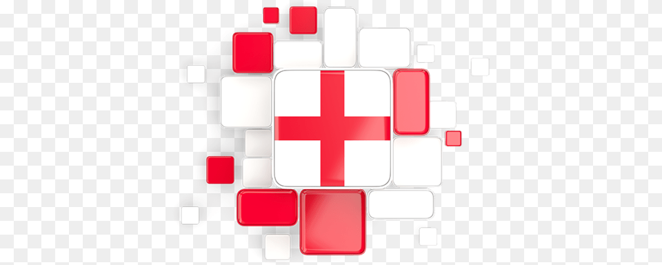 Illustration Of Flag Of England Mosaico Bandera Chilena, Logo, First Aid, Red Cross, Symbol Free Png