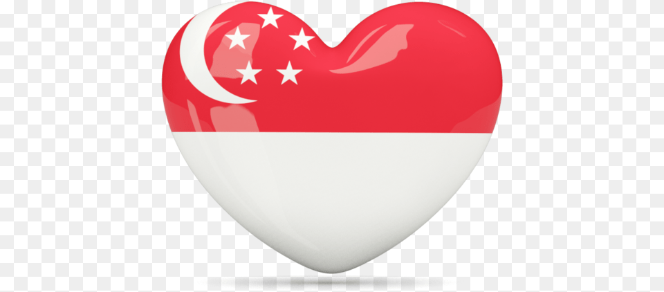 Illustration Of Flag Of Singapore Happy National Day Singapore, Heart Png
