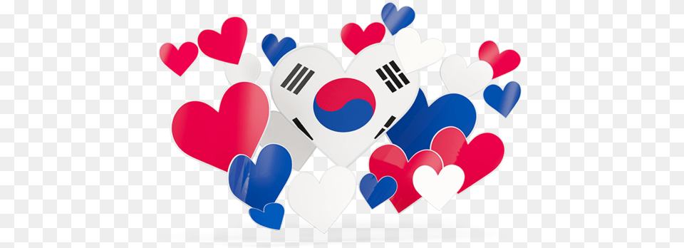 Illustration Of Flag Of South Korea South Korea Flag Heart, Dynamite, Weapon, Balloon Png Image