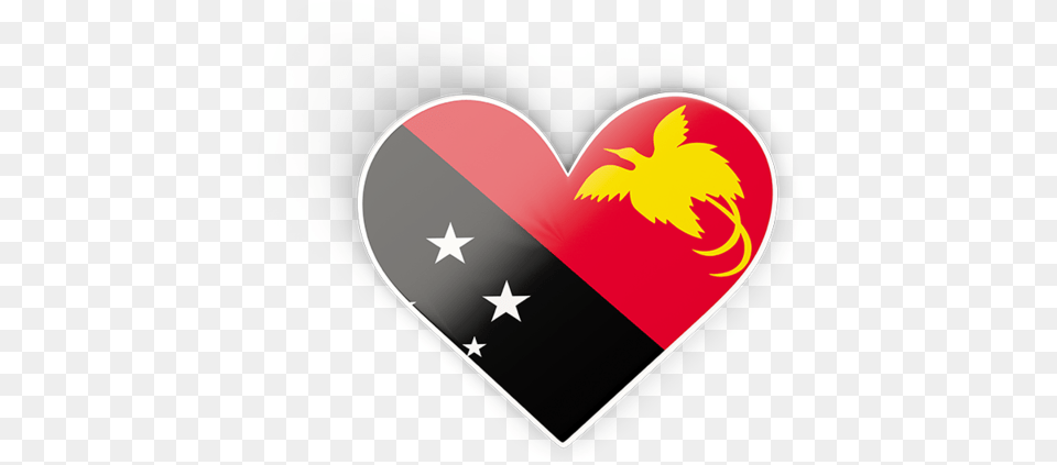 Illustration Of Flag Papua New Guinea Papua New Guinea Flag, Heart, Logo, Symbol Free Transparent Png
