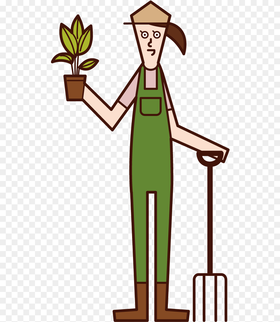 Illustration Of Gardener And Garden Designer Garden Designer, Cross, Symbol, Plant, Potted Plant Free Png Download
