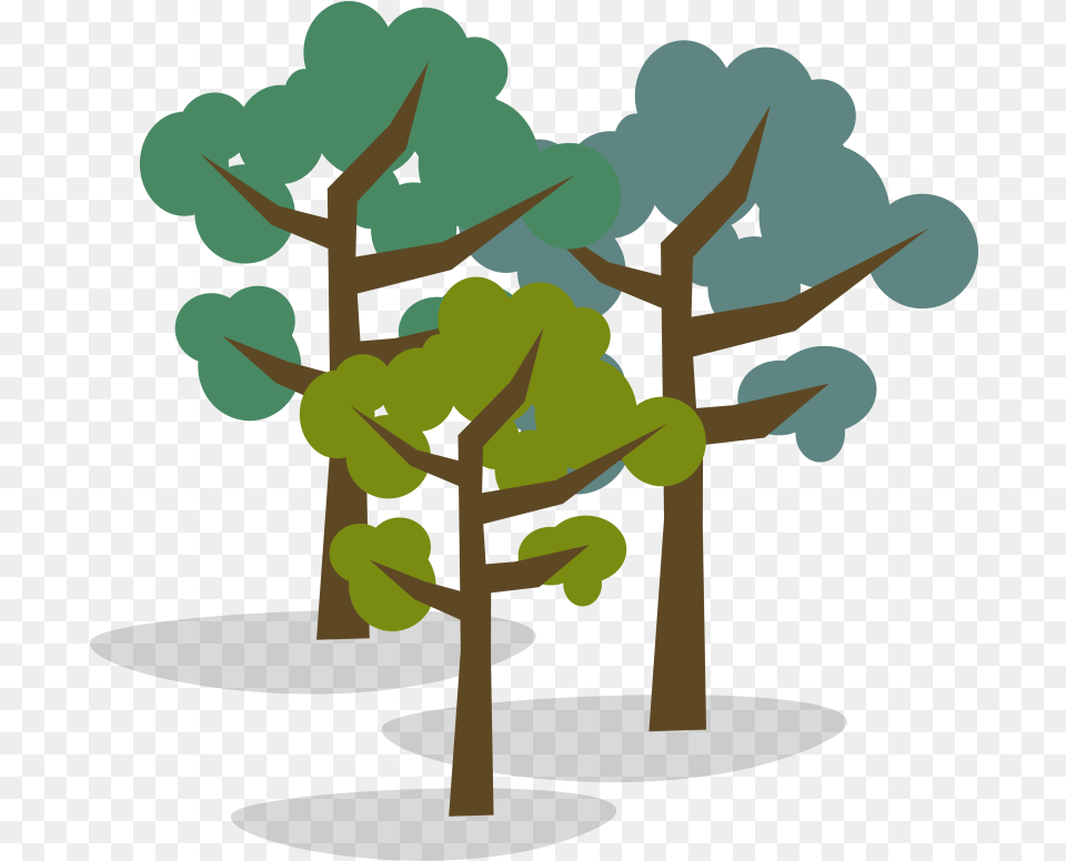 Illustration Of Group Three Trees Tall Trees Illustration, Plant, Vegetation, Cross, Symbol Free Png Download