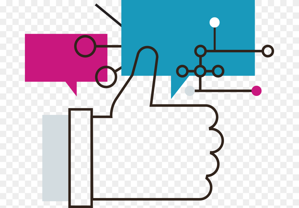 Illustration Of Hand Giving Thumbs Up To Speech Bubbles Marketing, Bag Png Image
