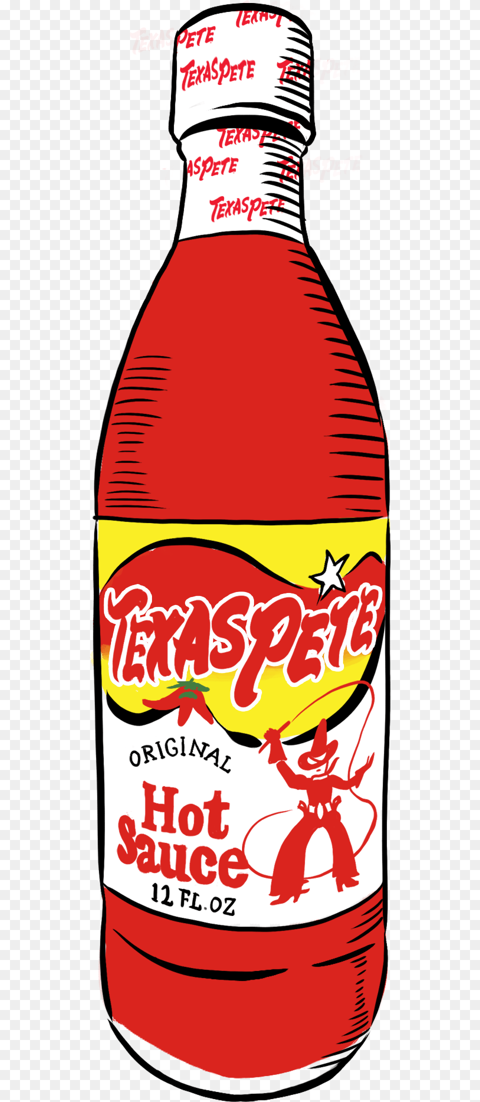 Illustration Of Hot Sauce Bottle By Texas Pete Shows T W Garner Food Co Texas Pete Seafood Cocktail Sauce, Ketchup, Baby, Person, Alcohol Png
