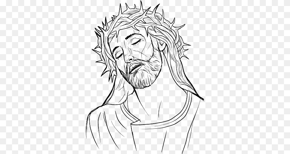 Illustration Of Jesus With Crown Of Thorns, Art, Drawing, Person, Face Free Transparent Png