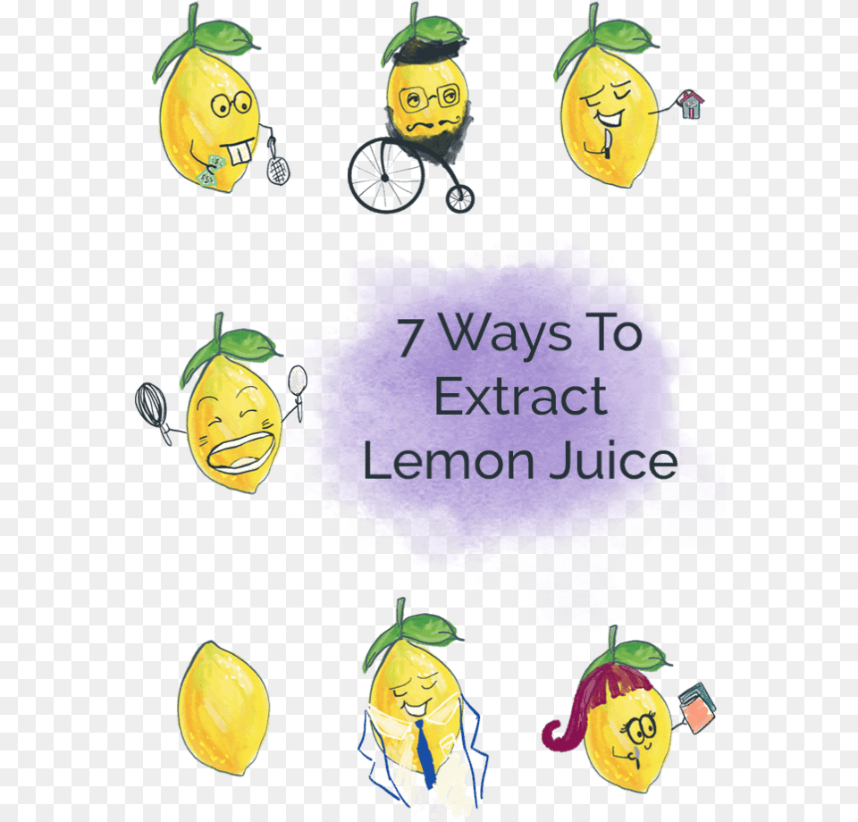 Illustration Of Lemon Juice Characters In A Grid Collage Cartoon, Citrus Fruit, Food, Fruit, Produce Free Transparent Png