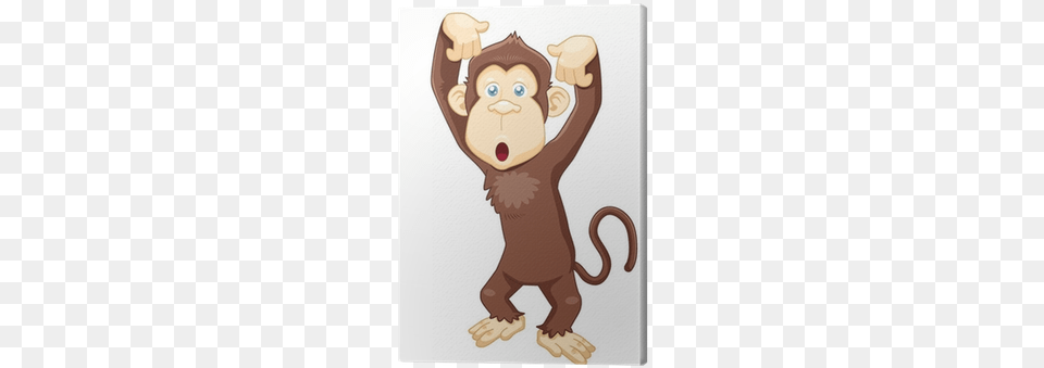 Illustration Of Monkey Cartoon Vector Canvas Print Illustration, Animal, Wildlife, Mammal Png Image