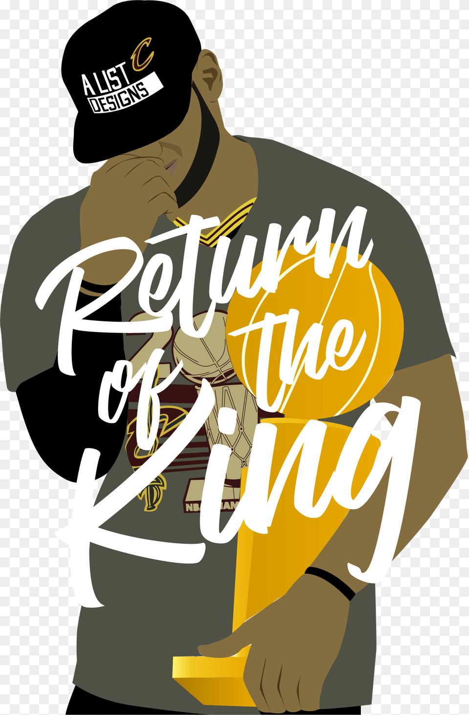 Illustration Of Nba Player Lebron James Holding The Illustration, Hat, Baseball Cap, Cap, Person Free Png