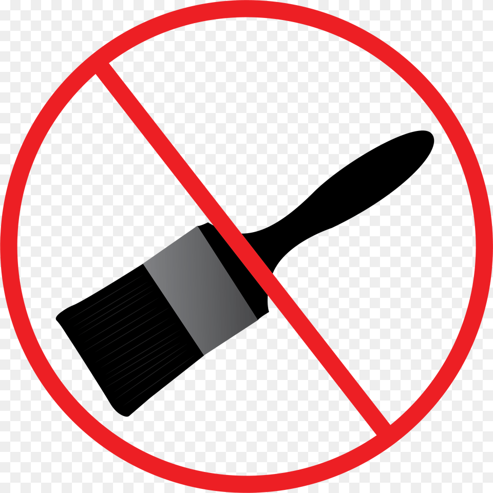Illustration Of Paintbrush With A Red Cross Out Circle Maker39s Mark, Brush, Device, Tool, Smoke Pipe Free Png Download