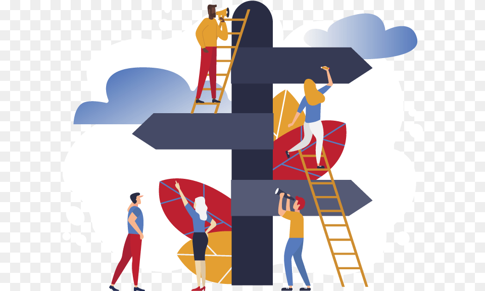 Illustration Of People Climbing A Direction Street Expand Business, Cross, Person, Symbol, Adult Png