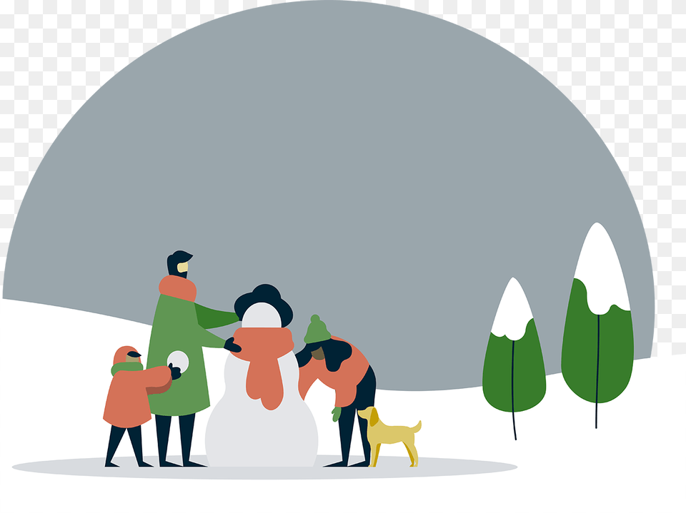 Illustration Of People Playing In Snow Christmas Day, Outdoors, Nature, Person, Ice Png Image