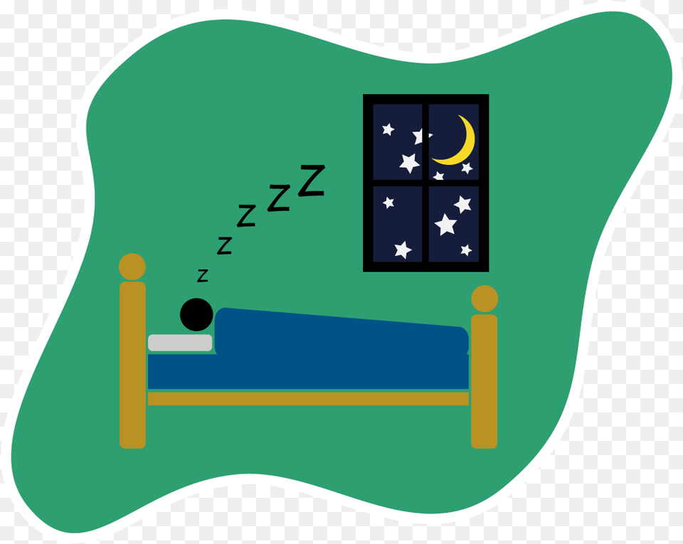 Illustration Of Person In Bed With Night Sky Behind, Text Free Transparent Png