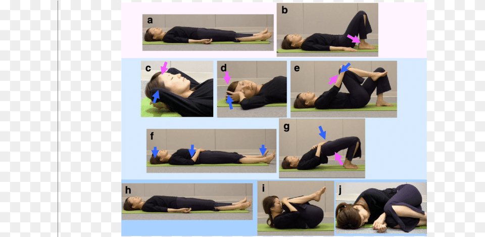 Illustration Of Poses From The Recumbent Isometric Yoga For Chronic Fatigue, Stretch, Person, Adult, Woman Free Png