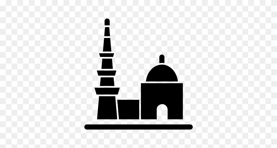 Illustration Of Qutab Minar In Delhi Drawing, Gray Png Image