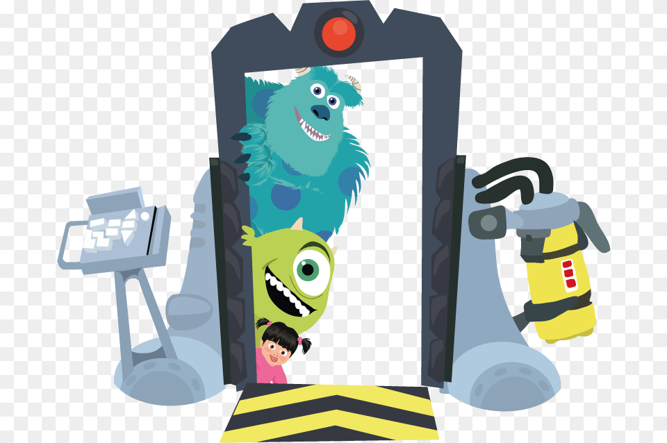 Illustration Of Sulley Mike And Boo On The Boo39s Door Monsters Inc, Baby, Person, Face, Head Png