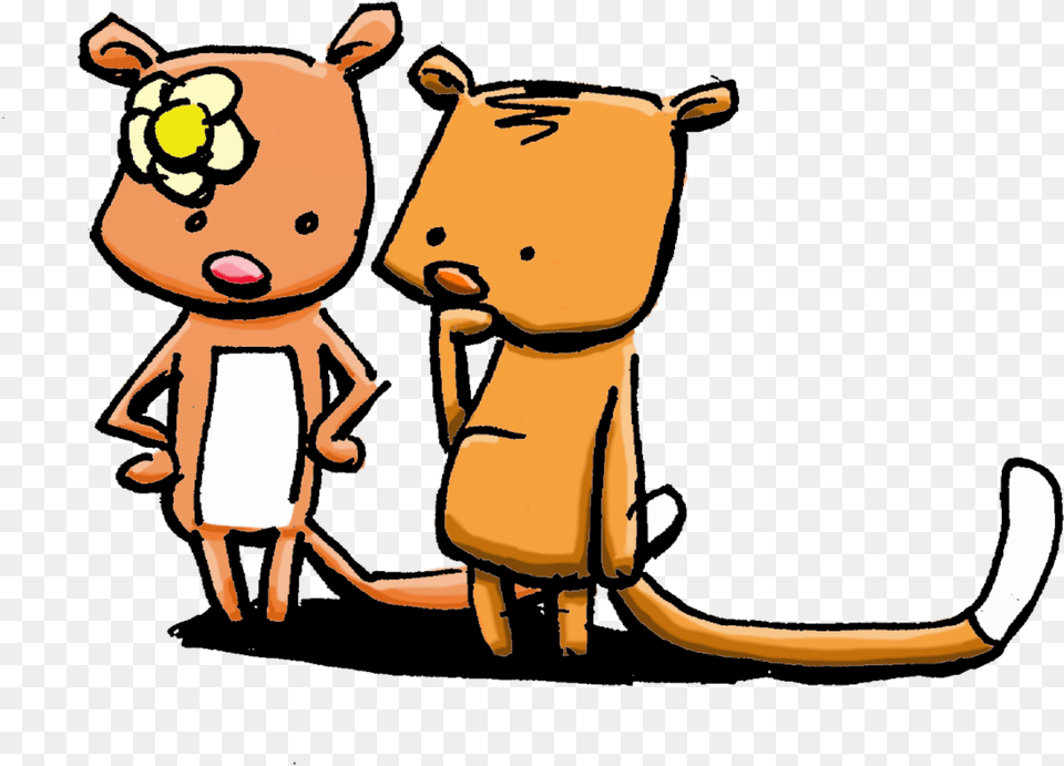Illustration Of Two Cute Ringtail Possums Cartoon, Animal, Cattle, Cow, Livestock Free Png Download