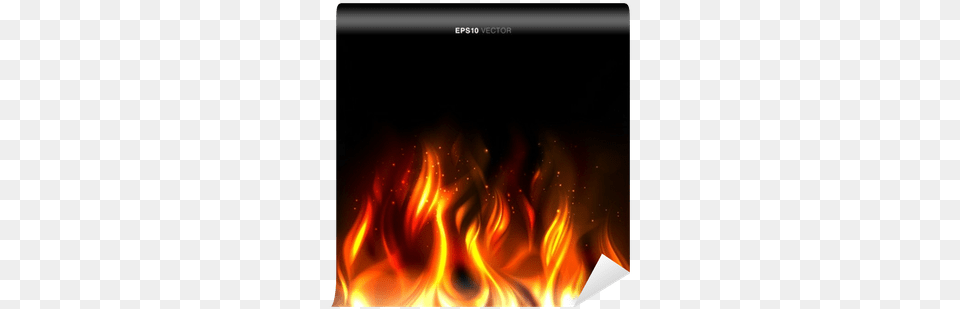 Illustration Of Vividly Burning Fire On A Black Background Illustration, Flame, Bonfire Png Image