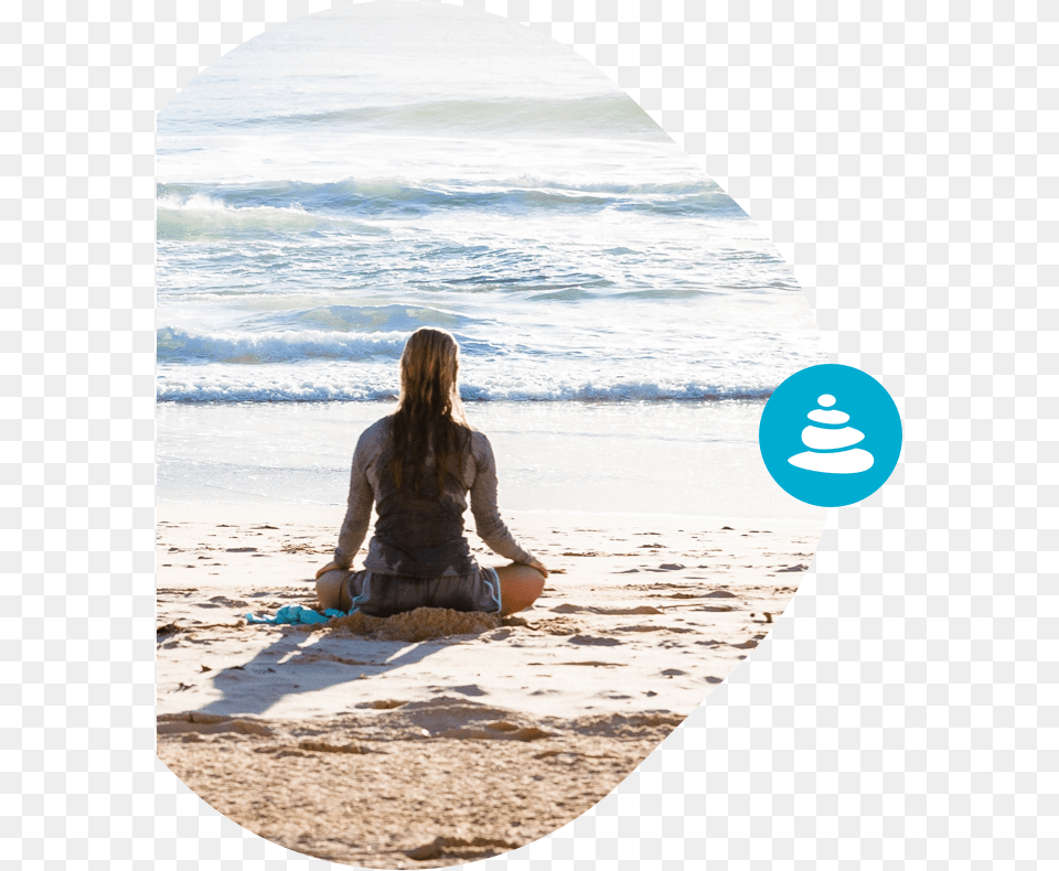 Illustration Serenity Meditation, Adult, Woman, Water, Shoreline Free Transparent Png