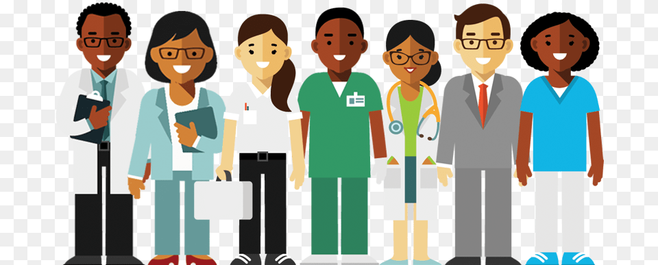 Illustration Showing A Group Of Medical Professionals Professionals Cartoon, Person, People, Boy, Child Free Png