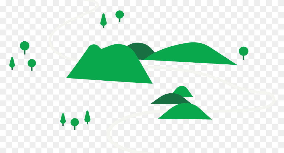 Illustration Showing A Road Weaving Through Mountains Illustration, Green, Outdoors Free Png