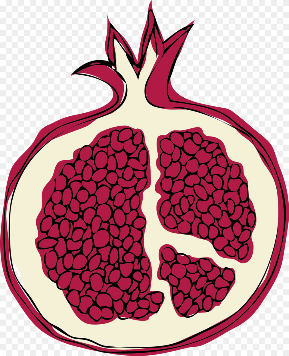 Illustration U2014 Sadira Gray Pomegranate, Food, Fruit, Plant, Produce Png Image