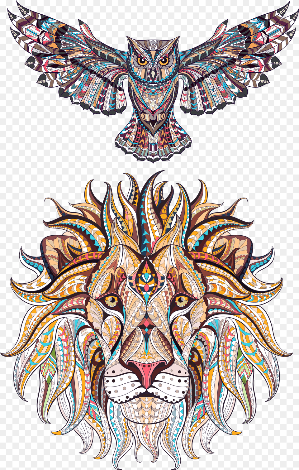 Illustration Vector Animal Exquisite Hq Adult Coloring Book Lion, Pattern, Art, Emblem, Symbol Png Image