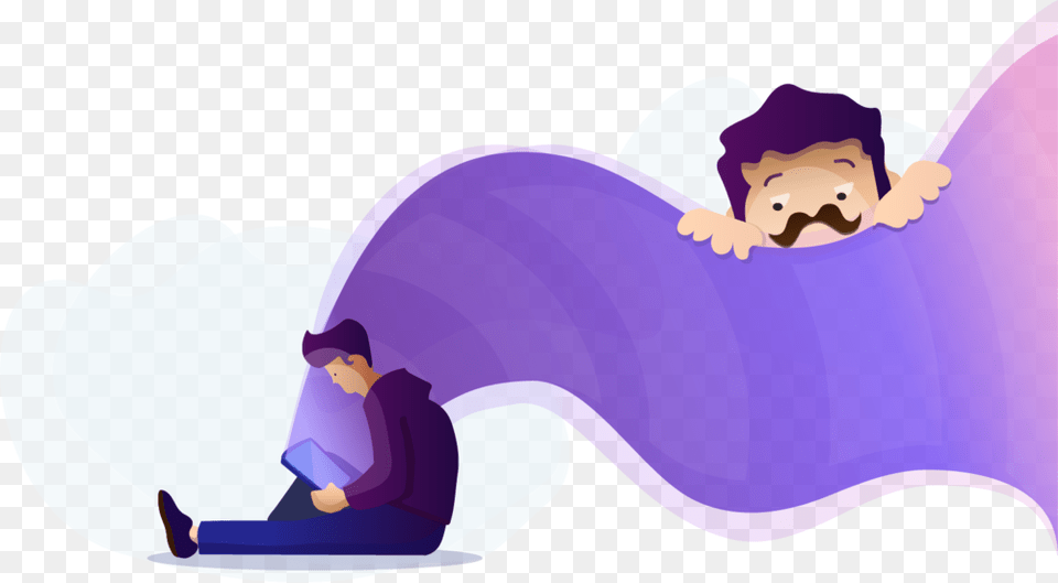 Illustration Verizon 02 Contrast Illustration, Purple, Sleeping, Person, Man Png Image