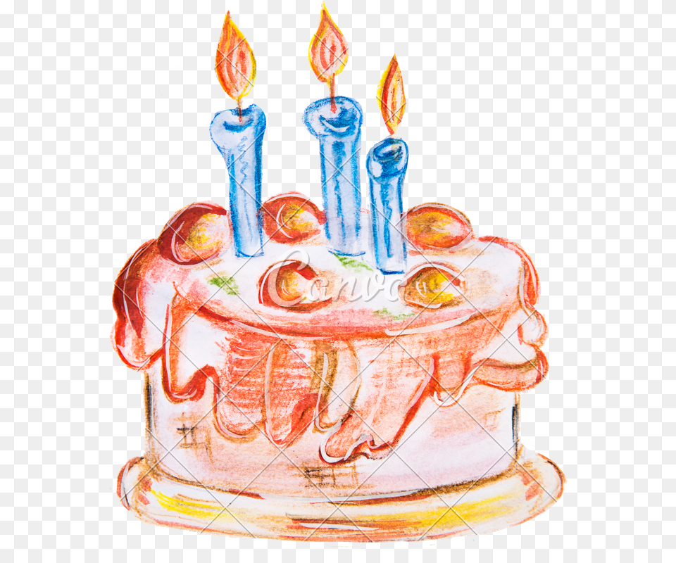 Illustration Watercolor Delicious Cake, Birthday Cake, Cream, Dessert, Food Free Png