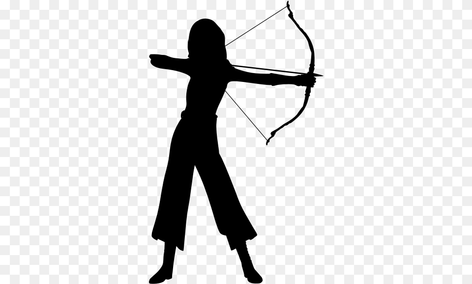 Illyasviel Von Einzbern Female Woman Silhouette Drawing Female Archer Silhouette, Gray Free Png Download