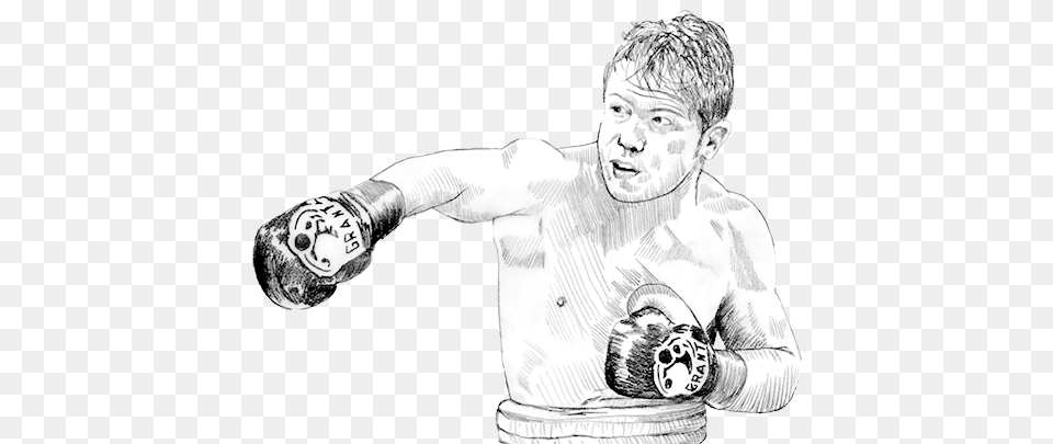 Ilustracin A Lpiz Dibujo De Canelo Boxeador, Adult, Art, Drawing, Male Free Png