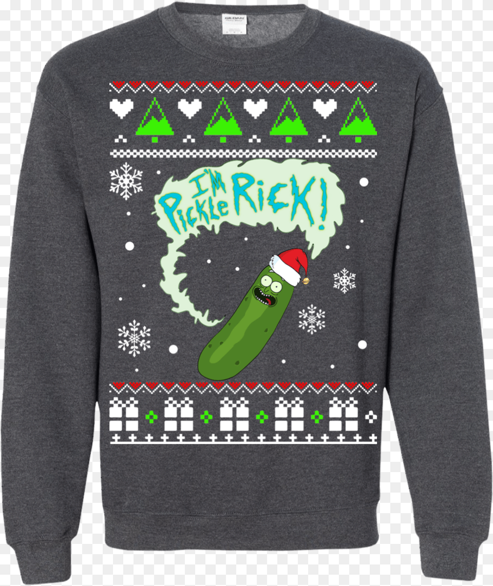 Im Pickle Rick Christmas Sweatshirt Camaro Ugly Christmas Sweater, Clothing, Knitwear, Long Sleeve, Sleeve Png Image