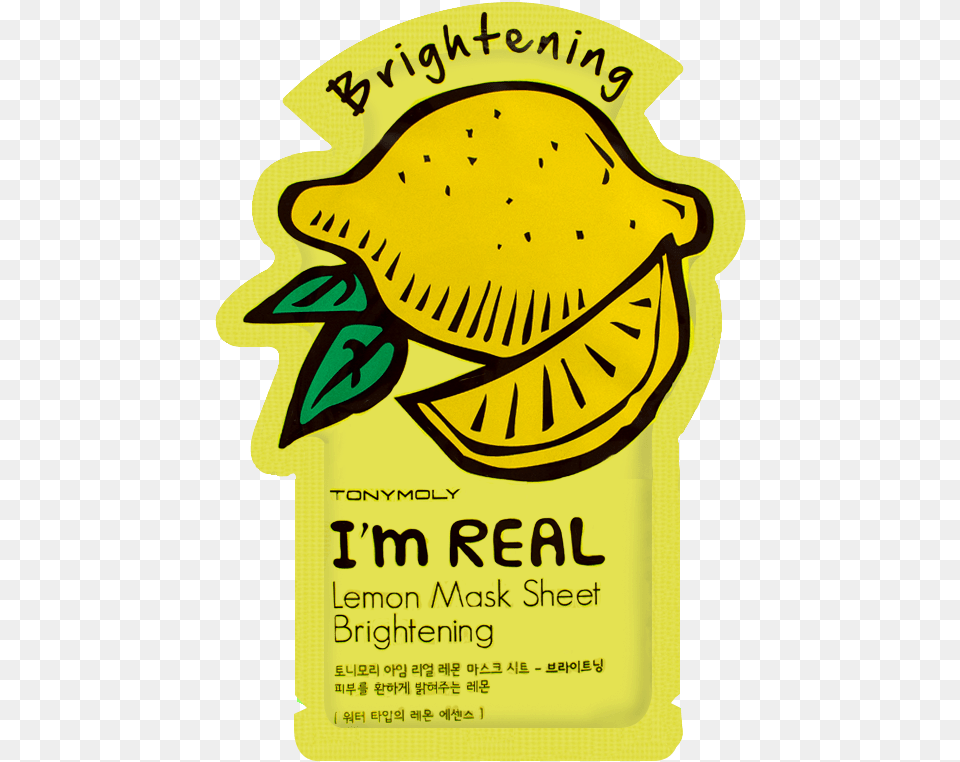 Im Real Face Mask Clipart Download Tony Moly Sheet Mask Lemon, Advertisement, Poster, Person, Paper Png Image