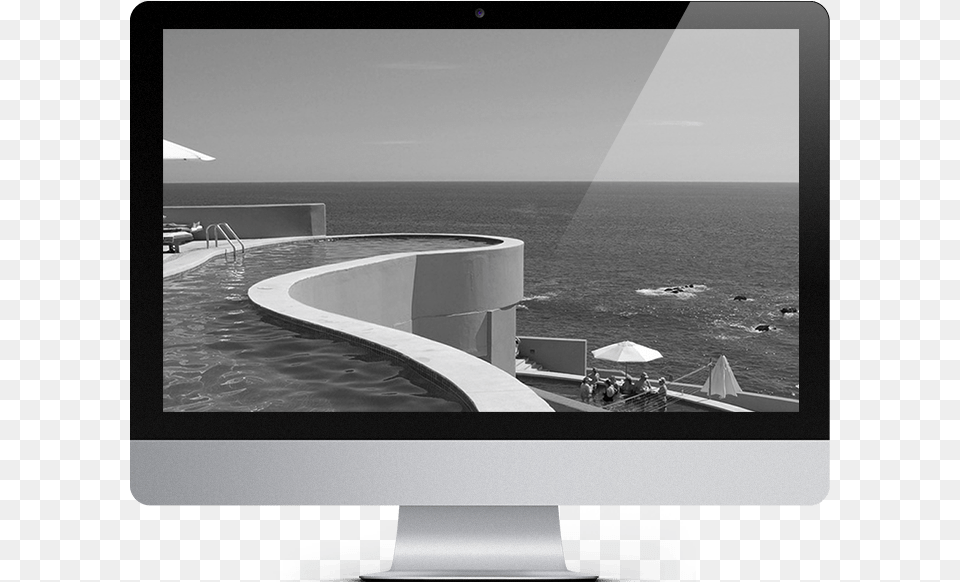 Imac Big Demo Computer Monitor, Waterfront, Hardware, Handrail, Electronics Free Png Download