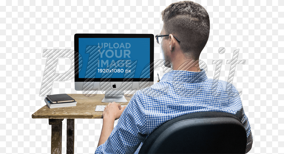 Imac Mockup Of A Man Work, Pc, Screen, Computer, Computer Hardware Free Png Download