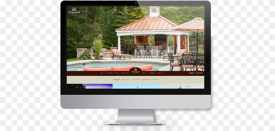 Imac Slider Hipped Roof Pool Pavilion, Chair, Furniture, Screen, Monitor Free Transparent Png