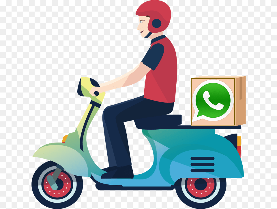 Image 1841 Delivery Boy Clipart, Vehicle, Transportation, Scooter, Adult Free Png