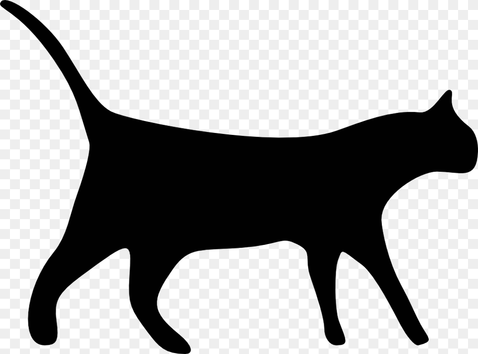 Silhouette, Stencil, Animal, Cat Png Image