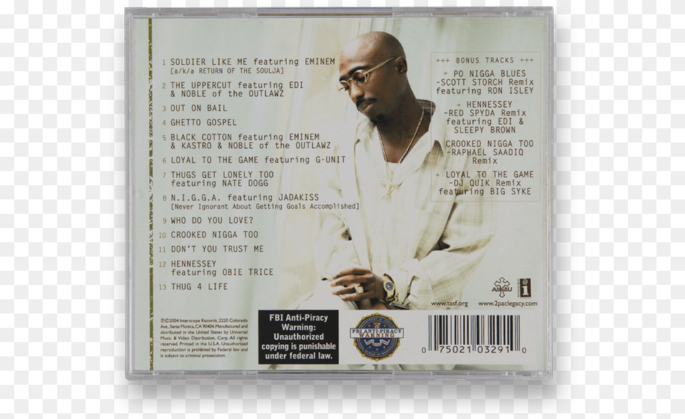 Image 2pac Loyal To The Game Back Cover, Male, Adult, Person, Man Free Png Download