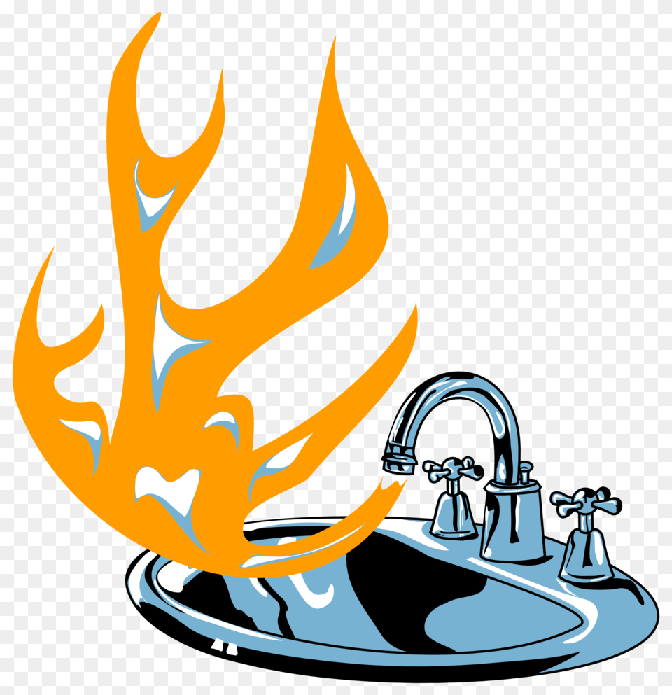 Image, Sink, Sink Faucet, Fire, Flame Free Png Download