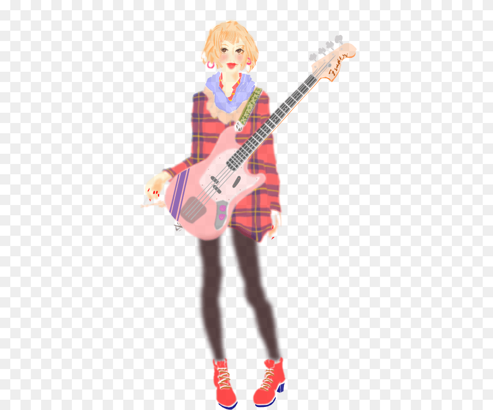 Image, Bass Guitar, Guitar, Musical Instrument, Person Free Png