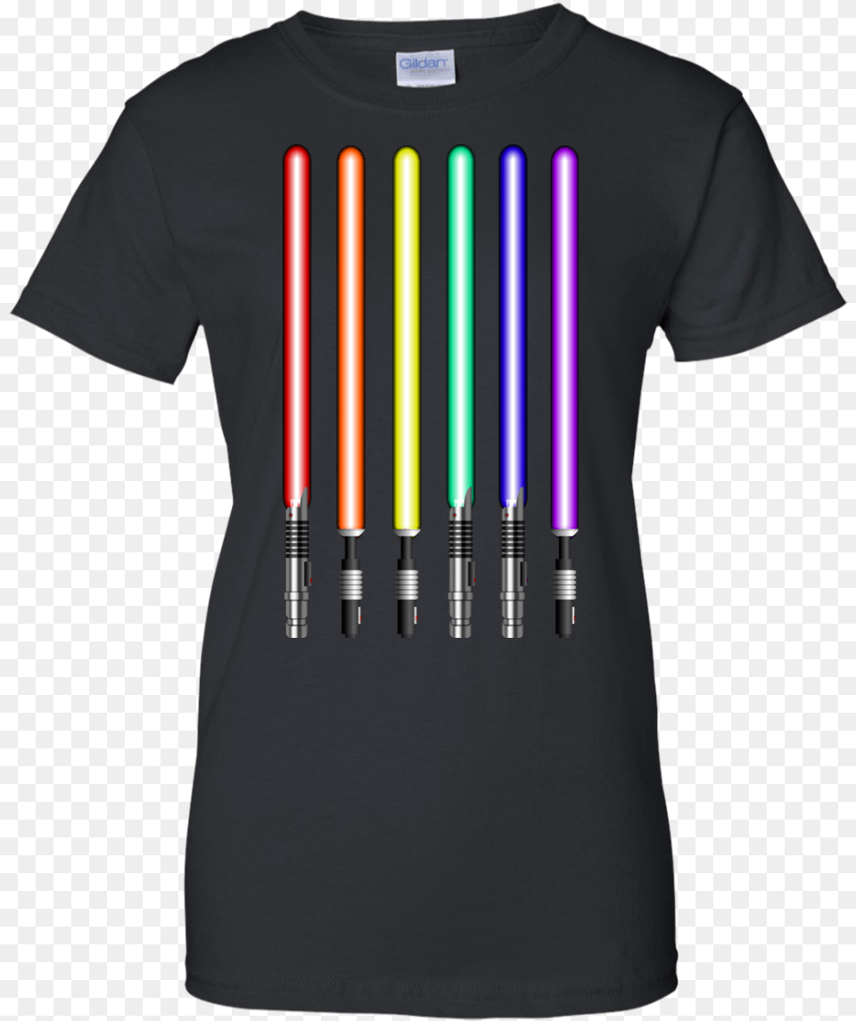 Image 883px Star Wars Lightsaber Rainbow Shirt Chihuahua Tee Shirts, Clothing, T-shirt, Light, People Free Png Download